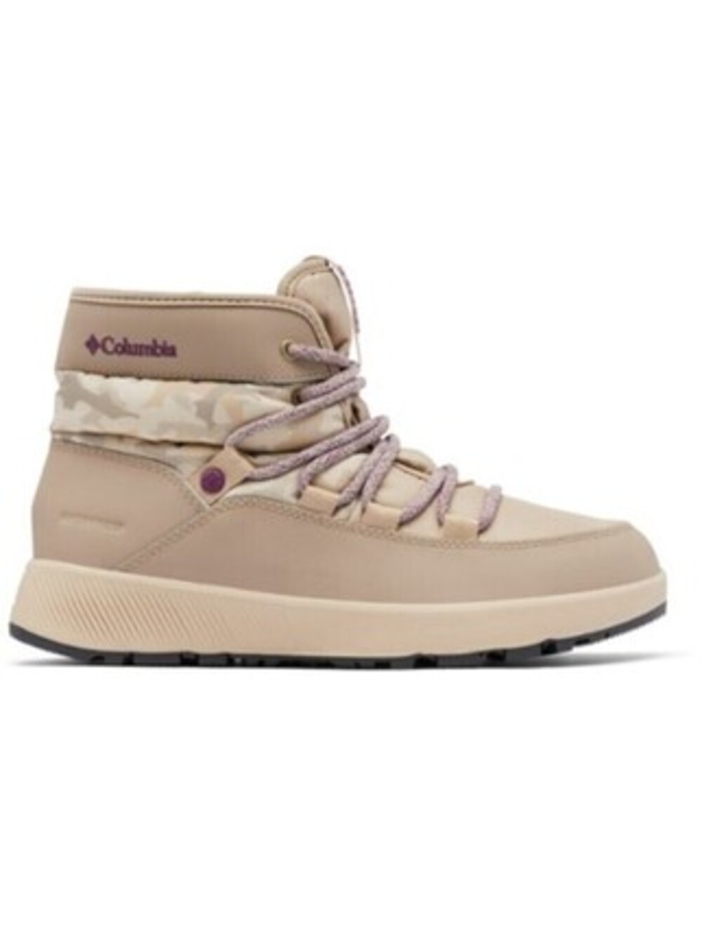 Columbia Slopeside Village Boots Womens 8 Gray Camo Omni-Heat Ski Chalet Winter